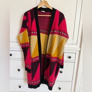Long colorful cardigan